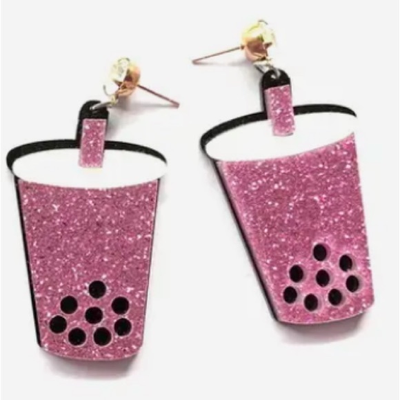 Bubble Tea Boba Milk Tea Earrings NEW! - Picture 2 of 8
